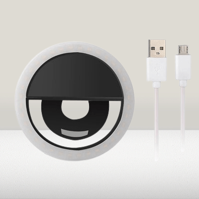 Anneau selfie lumineux - SelfieRingLight™ - Noir - Hakybara