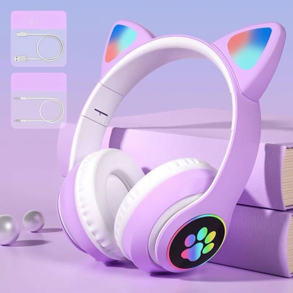 Casque Bluetooth - MeowTune™ - Mauve - Hakybara