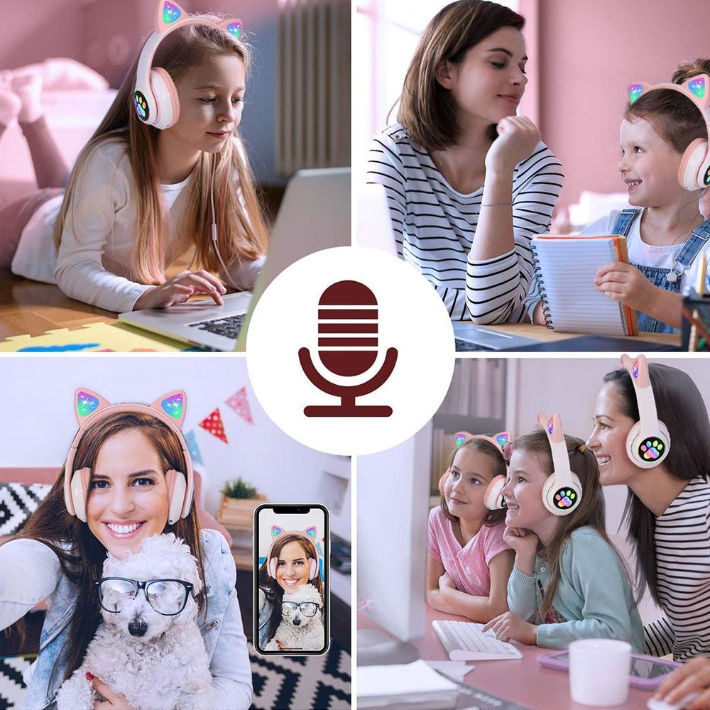 Casque Bluetooth - MeowTune™ - Rose - Hakybara