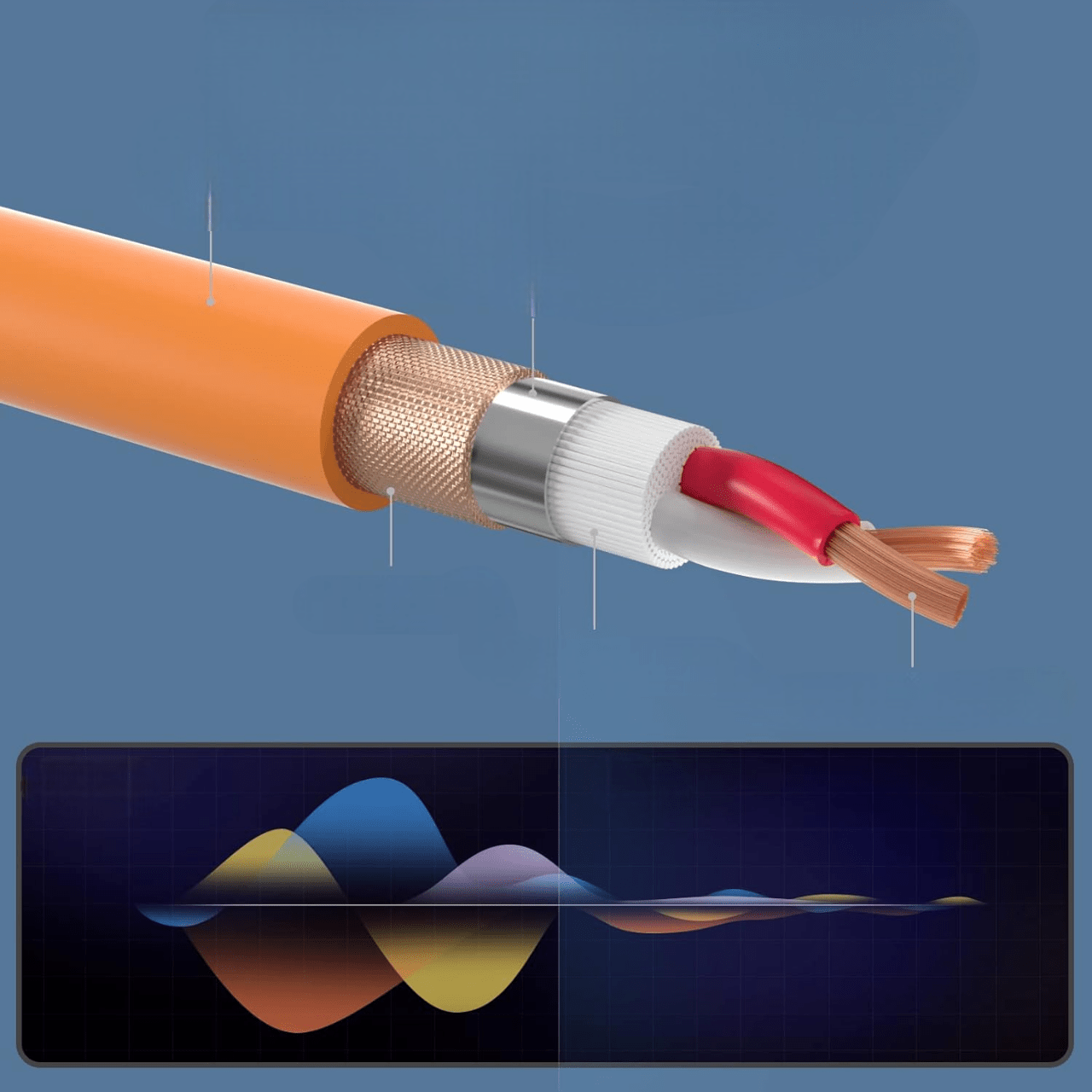 Cable XLR Male Femelle - MicrophoneExtensionCable™ - Orange - Hakybara