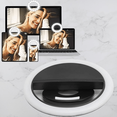 Anneau selfie lumineux - SelfieRingLight™ - Noir - Hakybara