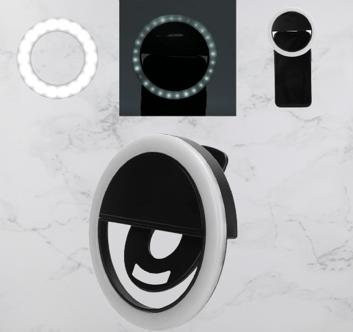 Anneau selfie lumineux - SelfieRingLight™ - Noir - Hakybara