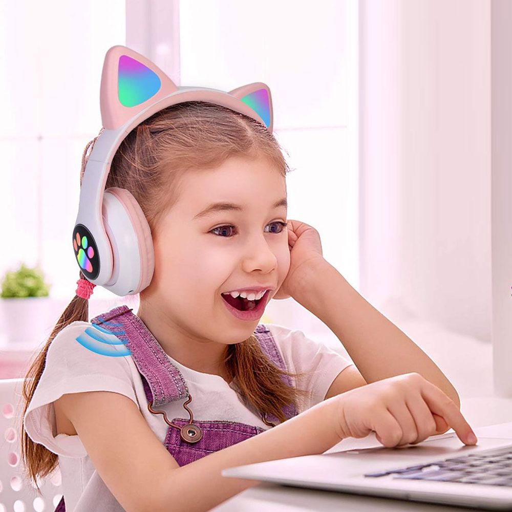 Casque Bluetooth - MeowTune™ - Rose - Hakybara