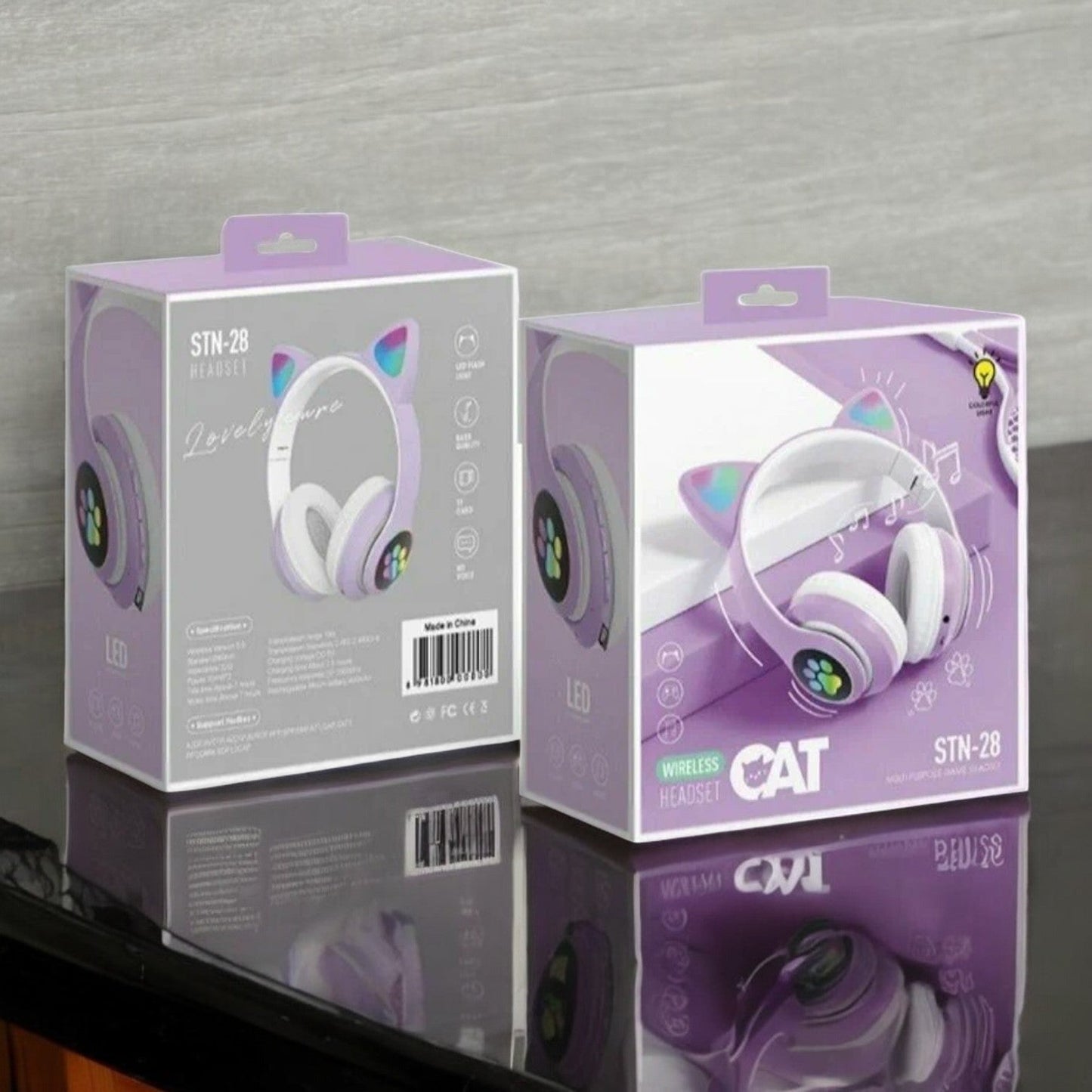 Casque Bluetooth - MeowTune™ - Mauve - Hakybara