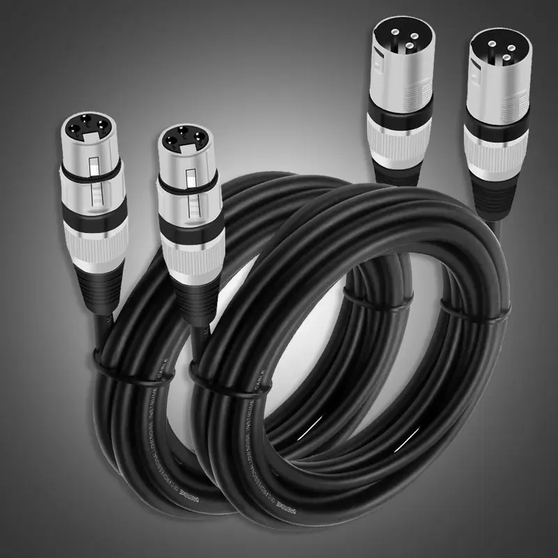 Cable XLR Male Femelle - MicrophoneExtensionCable™ - Noir - Hakybara